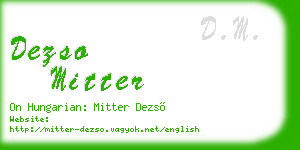 dezso mitter business card